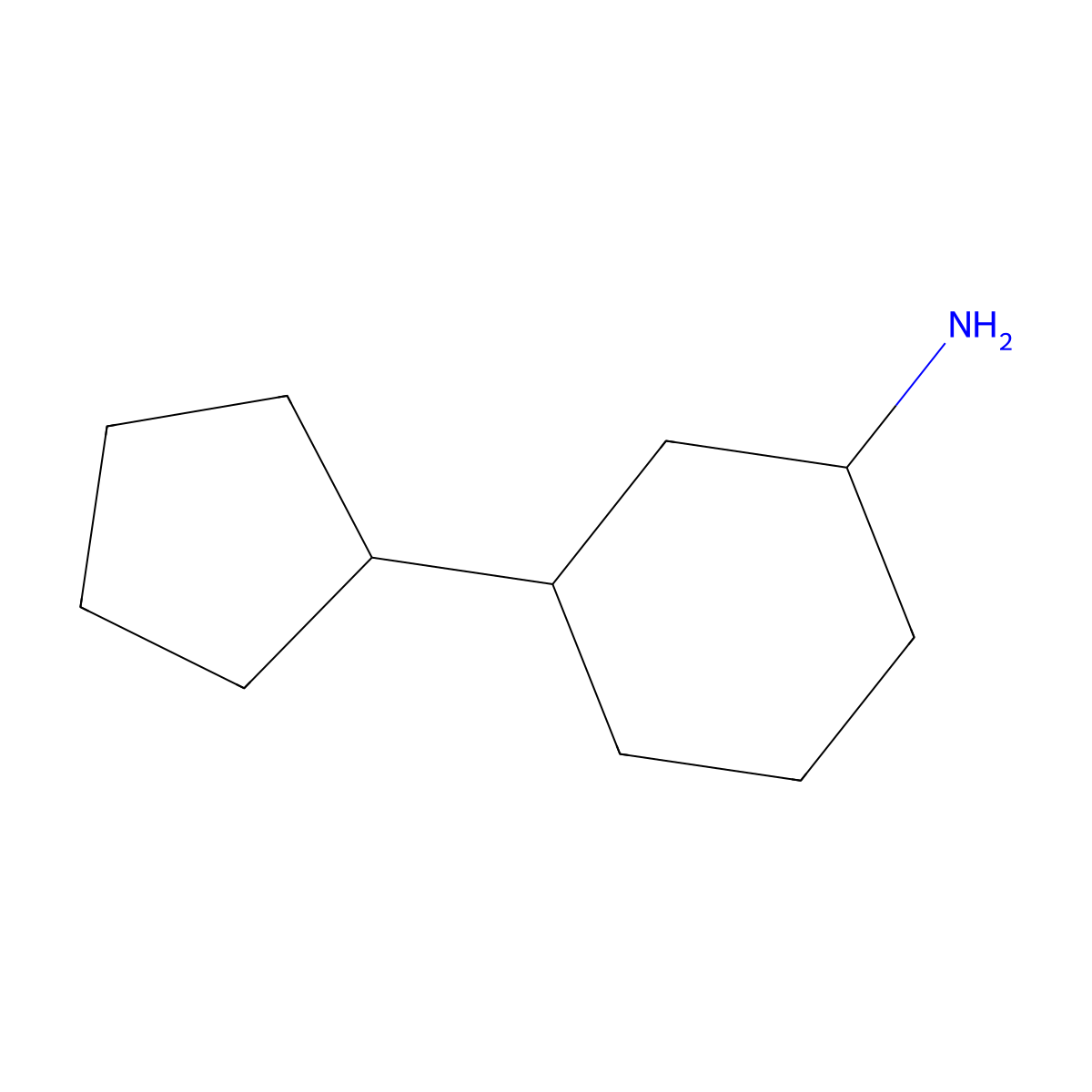 3-Cyclopentylcyclohexan-1-amine molecular structure, CAS 1340179-20-5