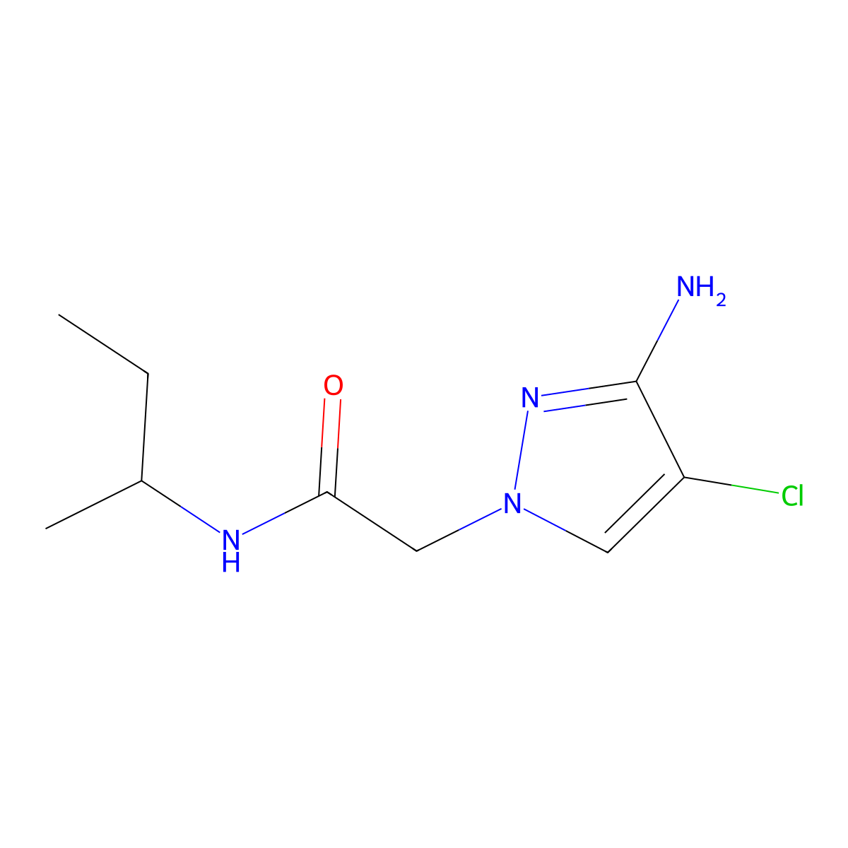2-(3-Amino-4-chloro-1h-pyrazol-1-yl)-N-(sec-butyl)acetamide molecular structure, CAS 1340179-26-1