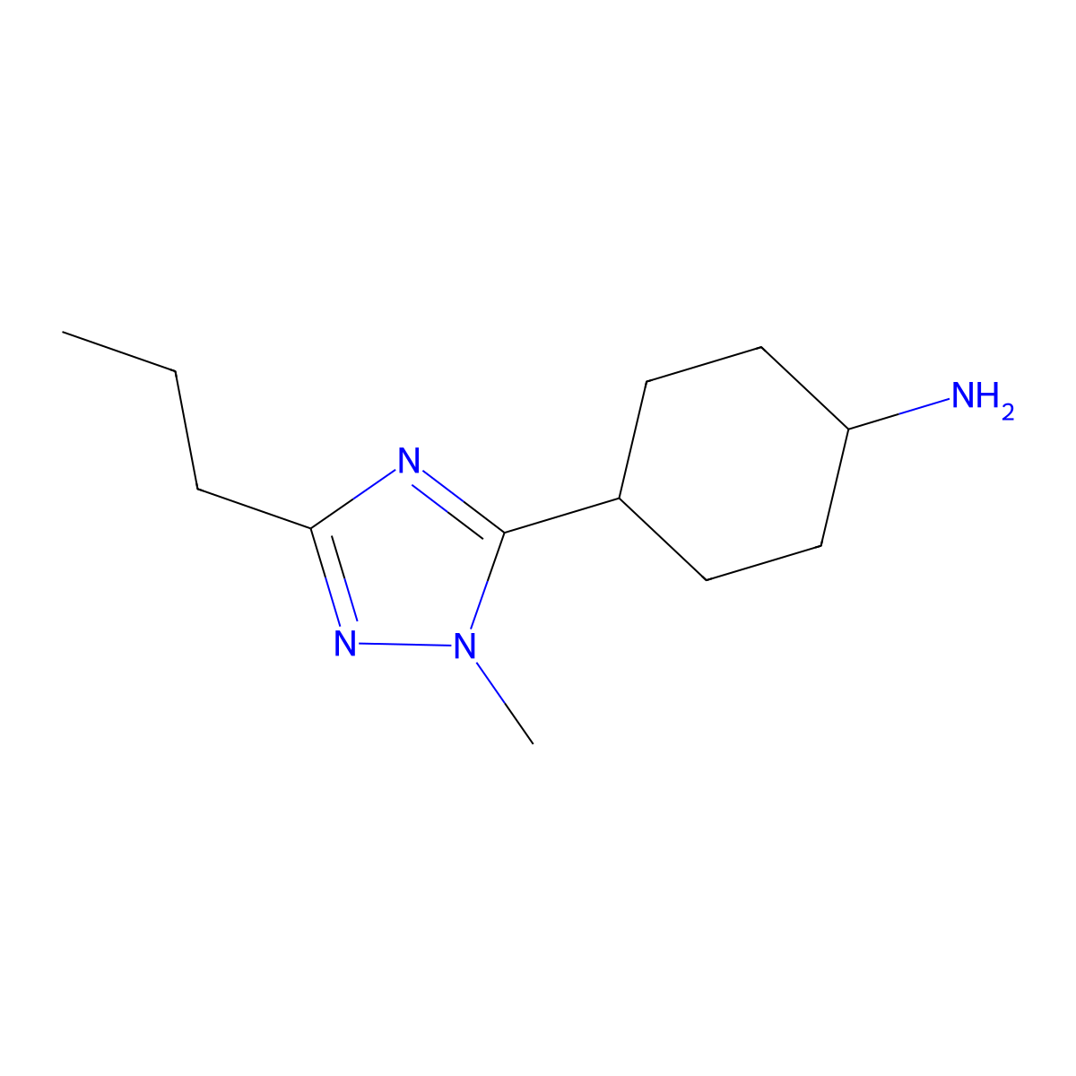 4-(1-Methyl-3-propyl-1h-1,2,4-triazol-5-yl)cyclohexan-1-amine molecular structure, CAS 1340179-63-6