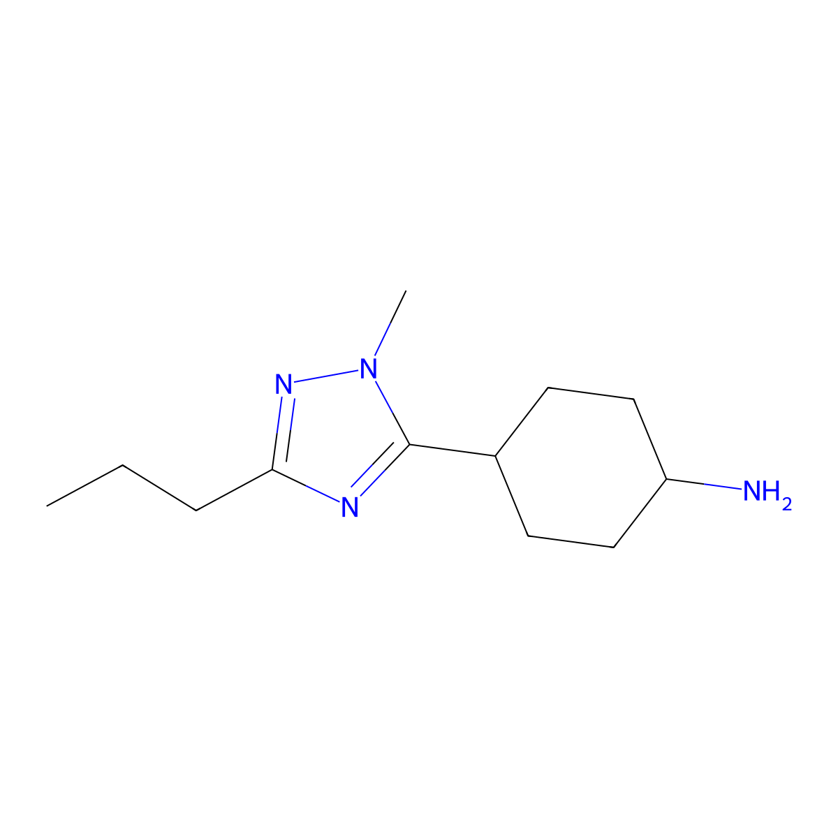 4-(1-Methyl-3-propyl-1h-1,2,4-triazol-5-yl)cyclohexan-1-amine molecular structure, CAS 1340179-63-6