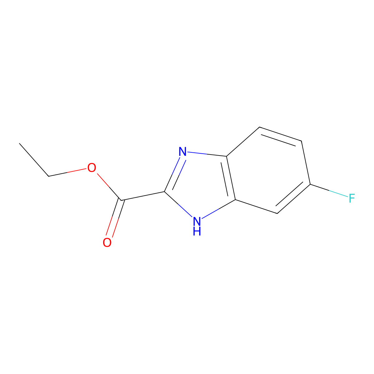 6-Fluoro-1H-benzoimidazole-2-carboxylic acid ethyl ester molecular structure, CAS 1340179-82-9