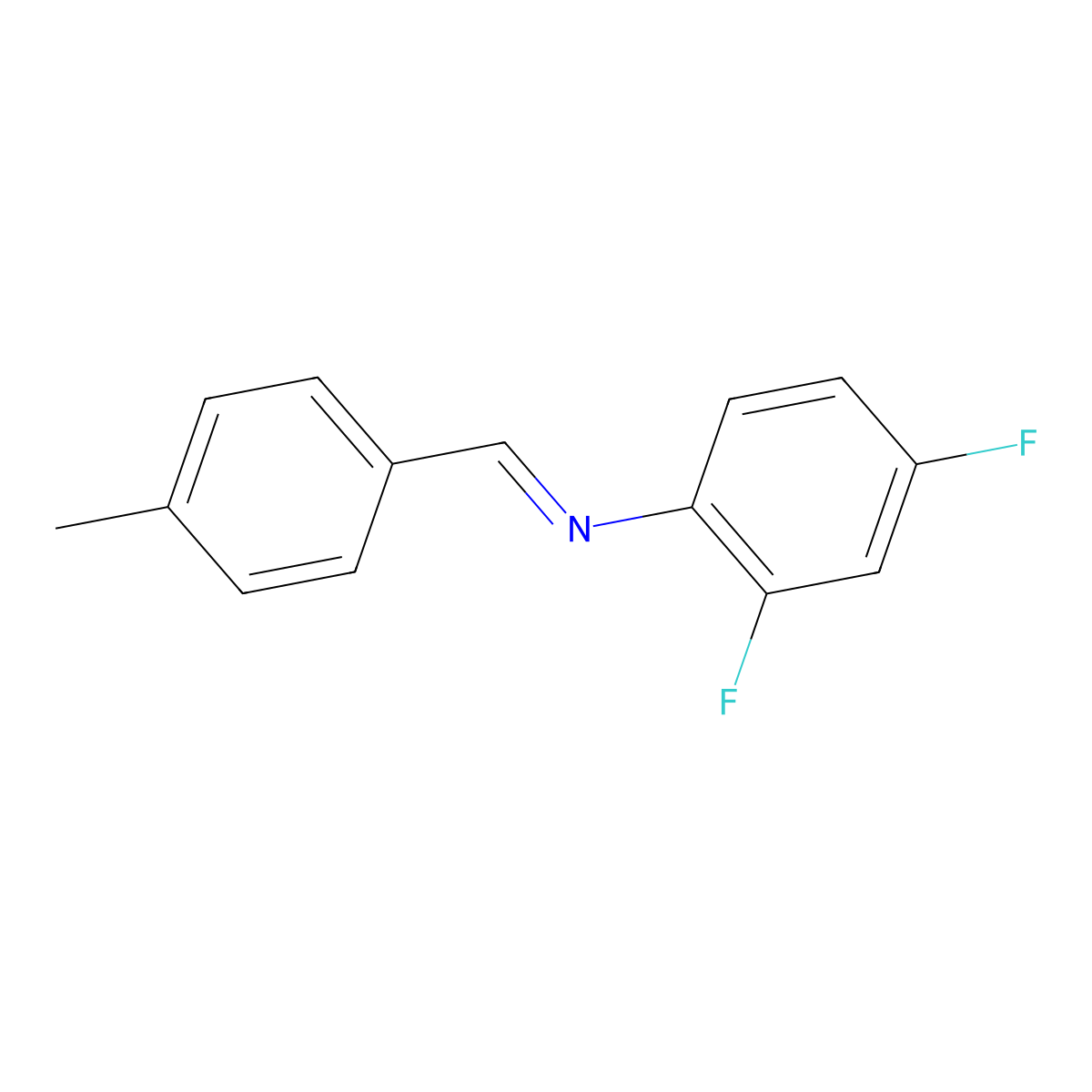 N-(2,4-difluorophenyl)-1-(4-methylphenyl)methanimine molecular structure, CAS 134018-66-9