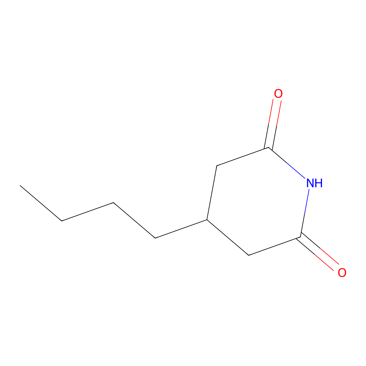 4-Butylpiperidine-2,6-dione molecular structure, CAS 1340182-94-6