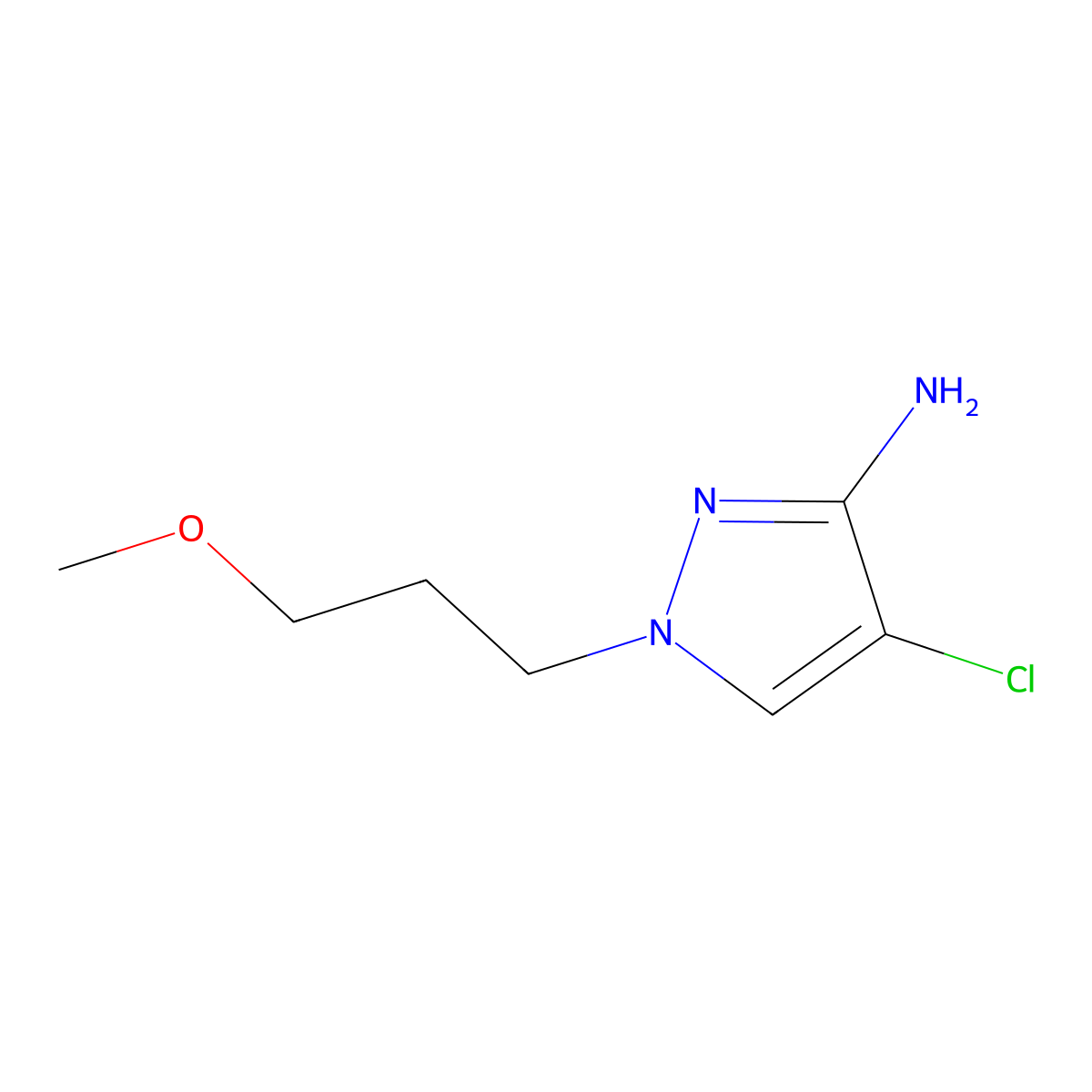 4-Chloro-1-(3-methoxypropyl)-1h-pyrazol-3-amine molecular structure, CAS 1340183-45-0