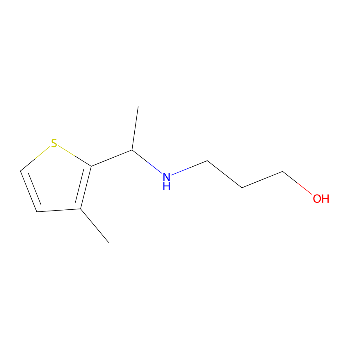 3-{[1-(3-Methylthiophen-2-yl)ethyl]amino}propan-1-ol molecular structure, CAS 1340184-57-7