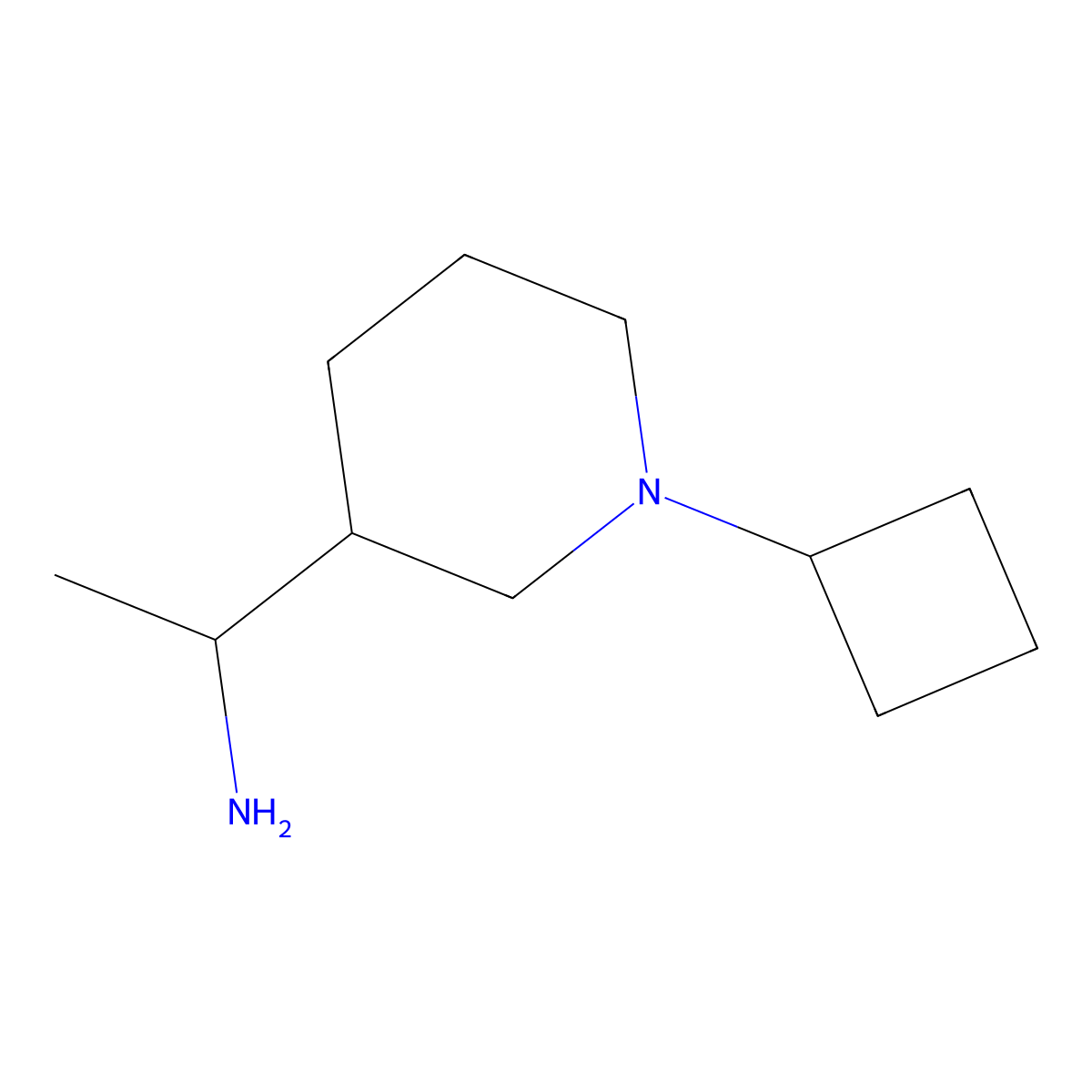 1-(1-Cyclobutylpiperidin-3-yl)ethan-1-amine molecular structure, CAS 1340185-77-4