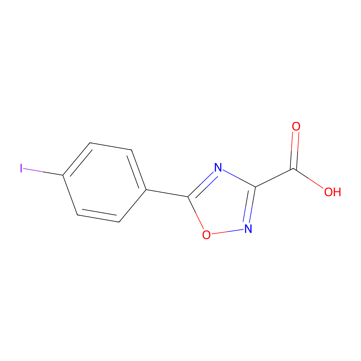 5-(4-Iodophenyl)-1,2,4-oxadiazole-3-carboxylic acid molecular structure, CAS 1340186-70-0