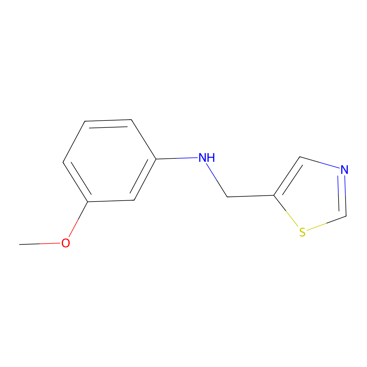 3-Methoxy-N-(thiazol-5-ylmethyl)aniline molecular structure, CAS 1340187-47-4