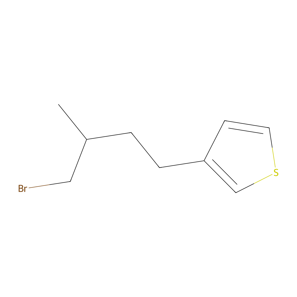 3-(4-Bromo-3-methylbutyl)thiophene molecular structure, CAS 1340187-79-2