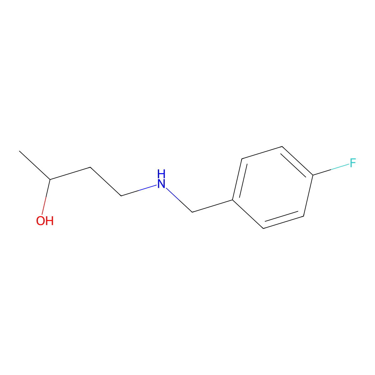 4-{[(4-Fluorophenyl)methyl]amino}butan-2-ol molecular structure, CAS 1340187-85-0