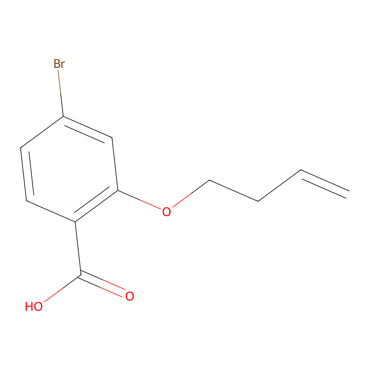 4-Bromo-2-but-3-enoxybenzoic acid molecular structure, CAS 1340188-73-9