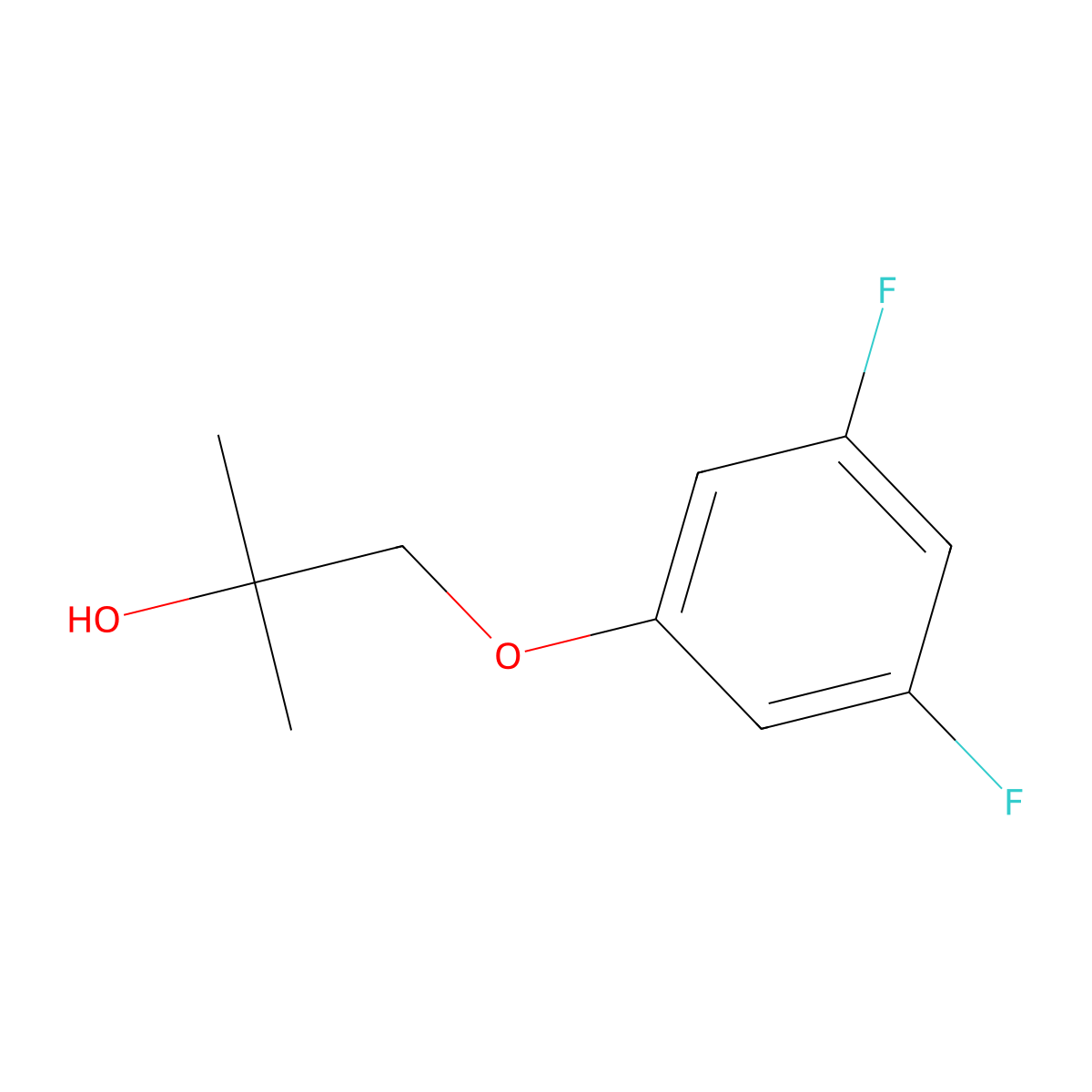 1-(3,5-Difluorophenoxy)-2-methylpropan-2-ol molecular structure, CAS 1340190-63-7