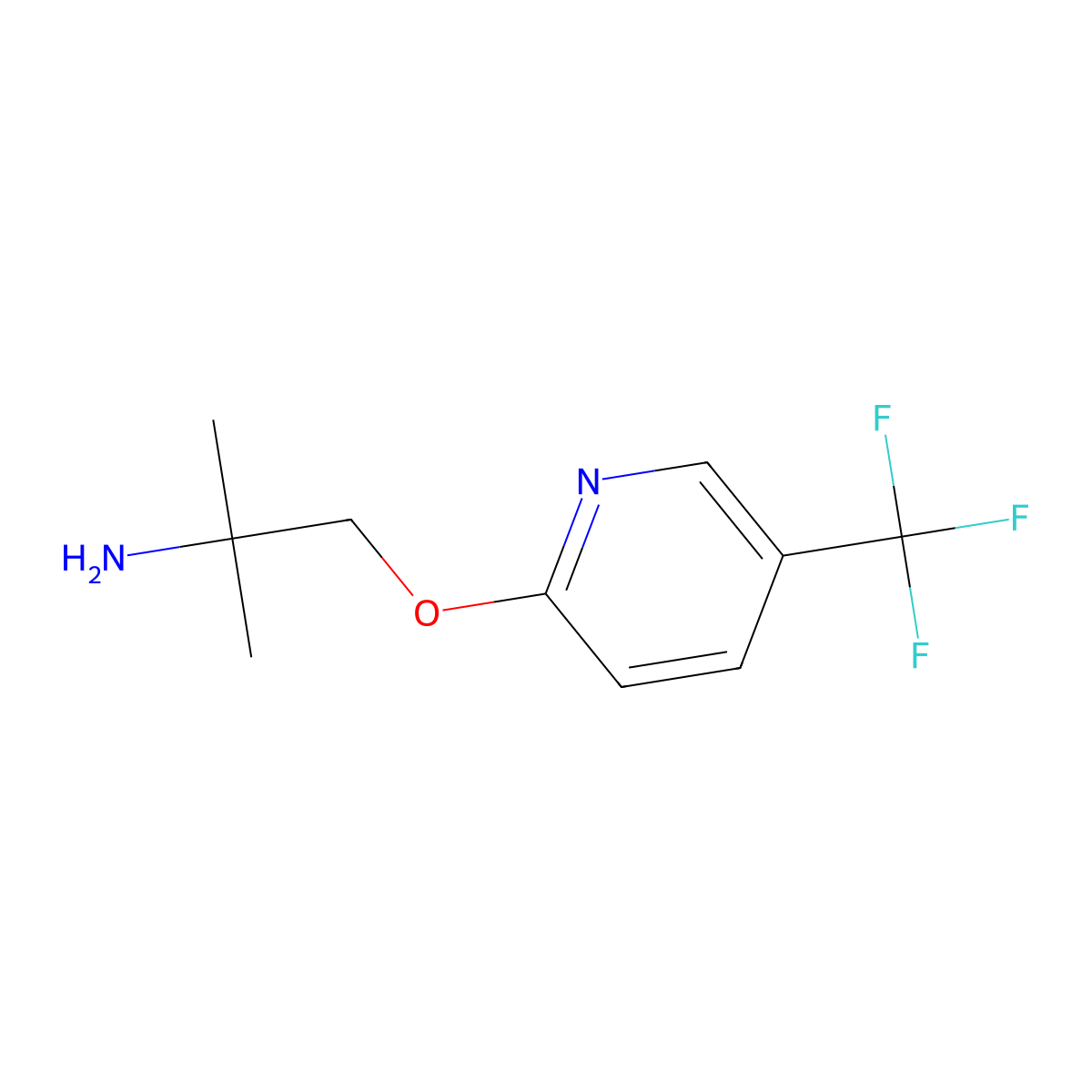 2-Methyl-1-[[5-(trifluoromethyl)-2-pyridyl]oxy]propan-2-amine molecular structure, CAS 1340191-15-2