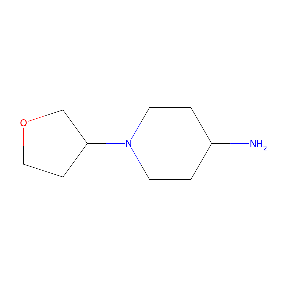 1-(Oxolan-3-yl)piperidin-4-amine molecular structure, CAS 1340194-93-5