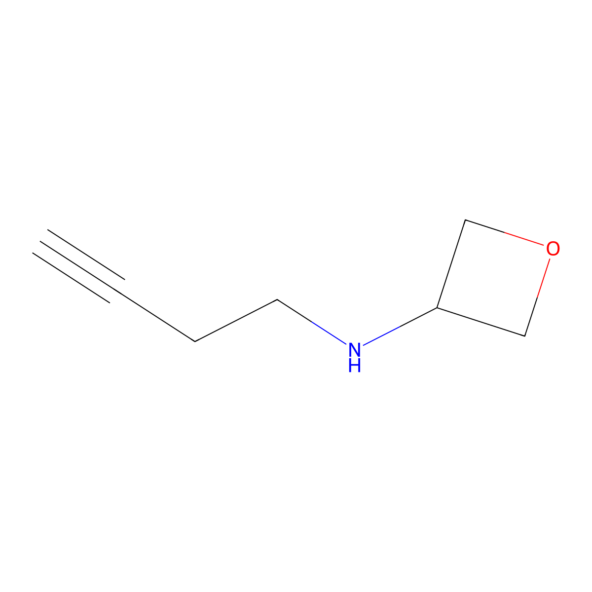 N-(but-3-yn-1-yl)oxetan-3-amine molecular structure, CAS 1340195-35-8