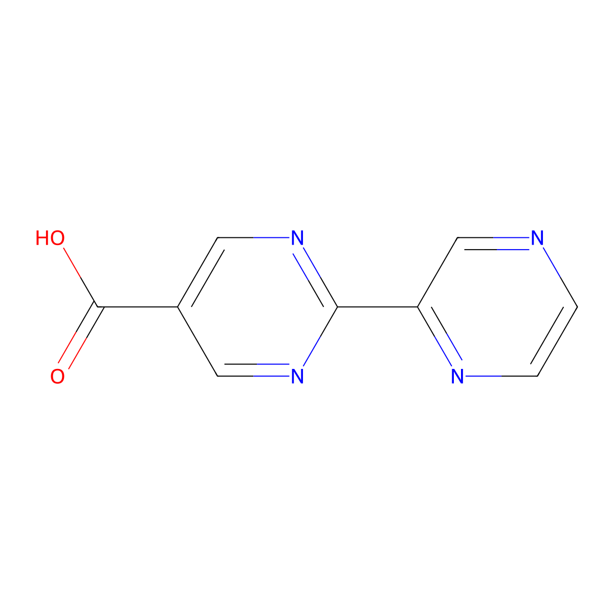 2-(Pyrazin-2-YL)pyrimidine-5-carboxylic acid molecular structure, CAS 1340196-88-4