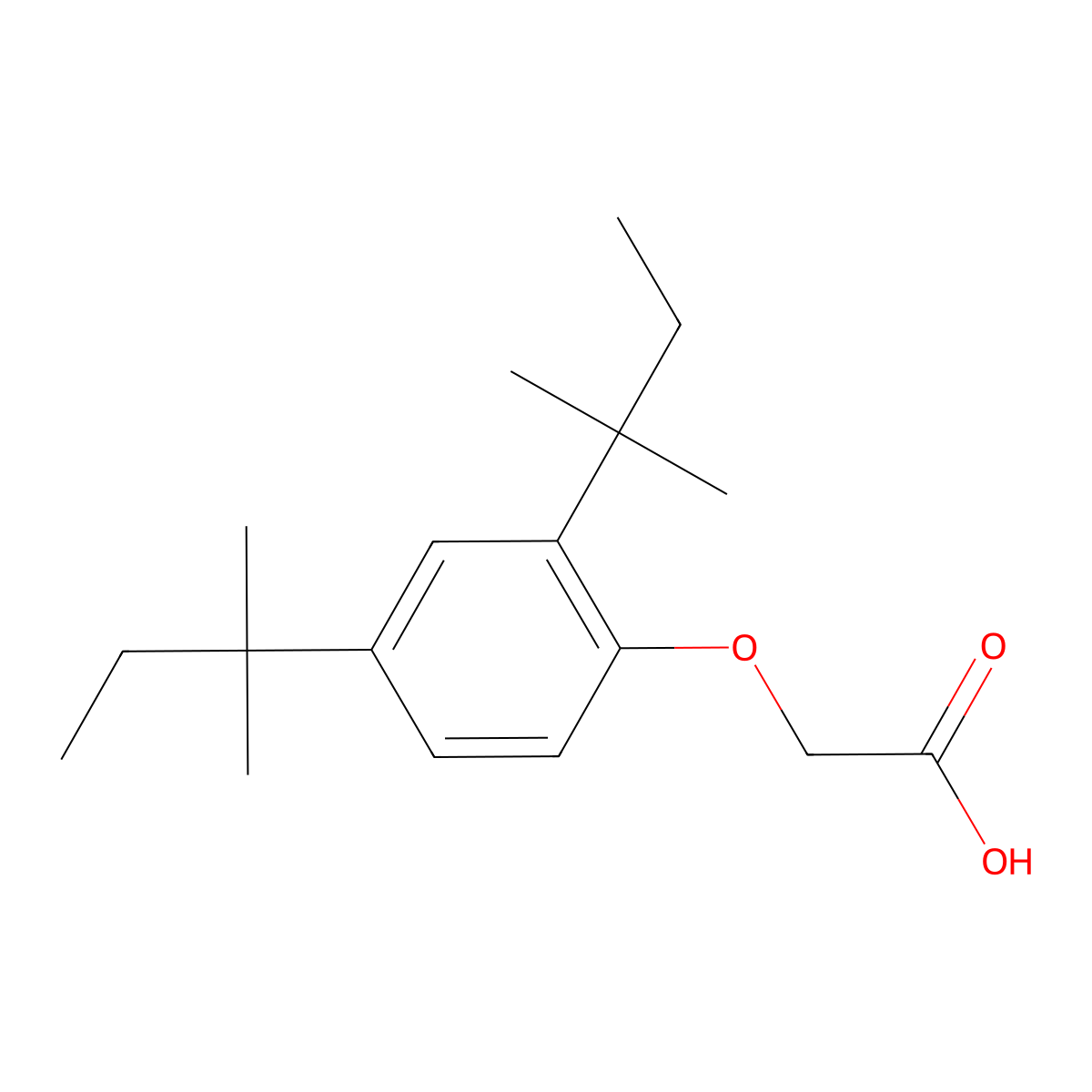 (2,4-Bis(1,1-dimethylpropyl)phenoxy)acetic acid molecular structure, CAS 13402-96-5