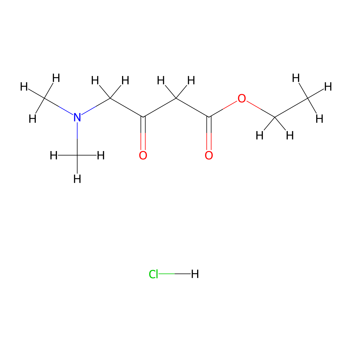 Ethyl 4-(dimethylamino)-3-oxobutanoate hydrochloride molecular structure, CAS 134020-71-6