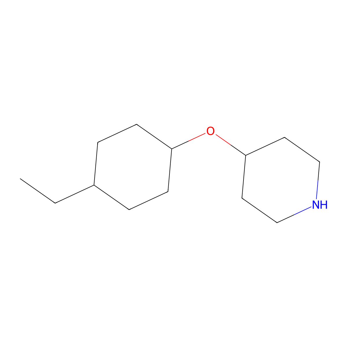 4-[(4-Ethylcyclohexyl)oxy]piperidine molecular structure, CAS 1340200-15-8