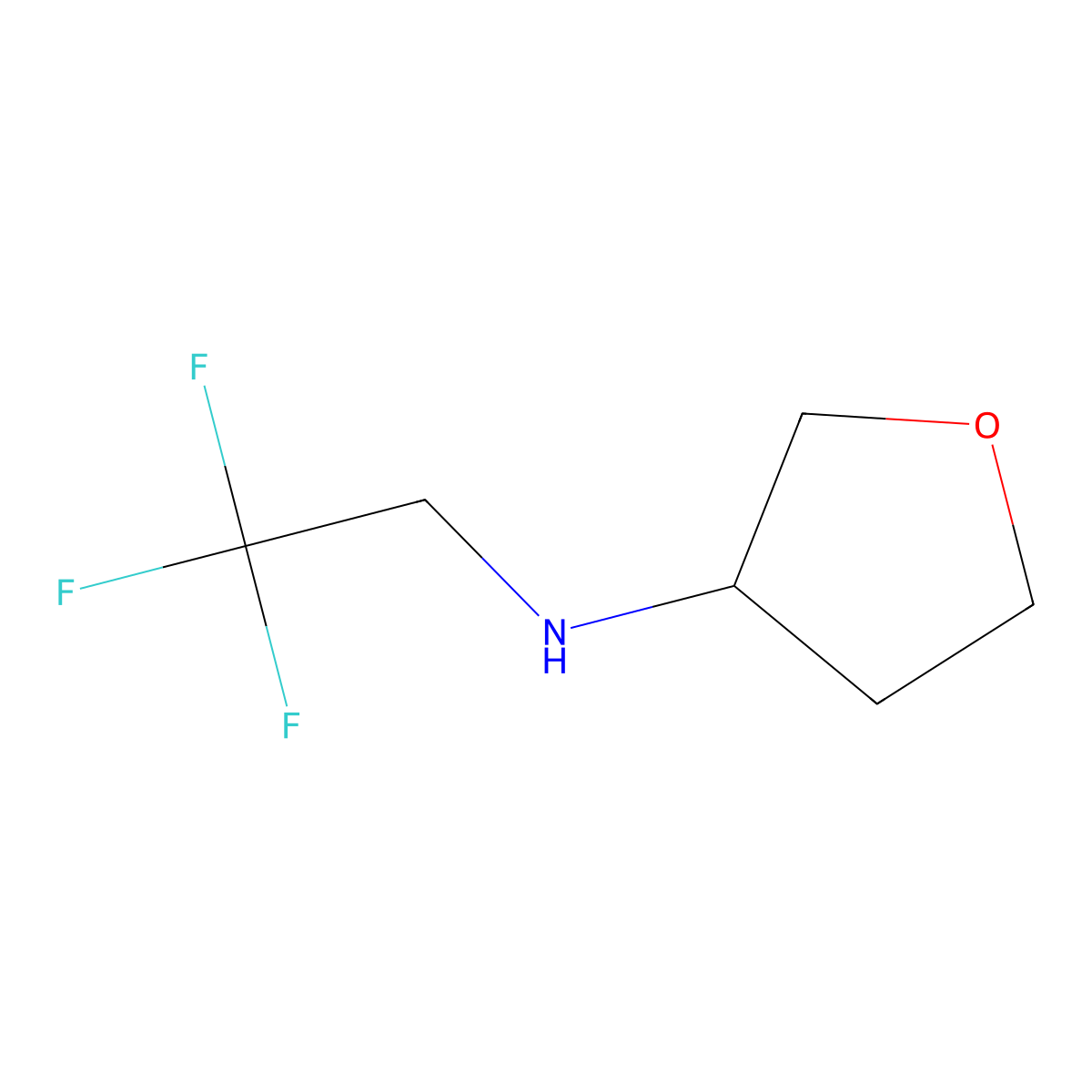 N-(2,2,2-trifluoroethyl)oxolan-3-amine molecular structure, CAS 1340202-90-5