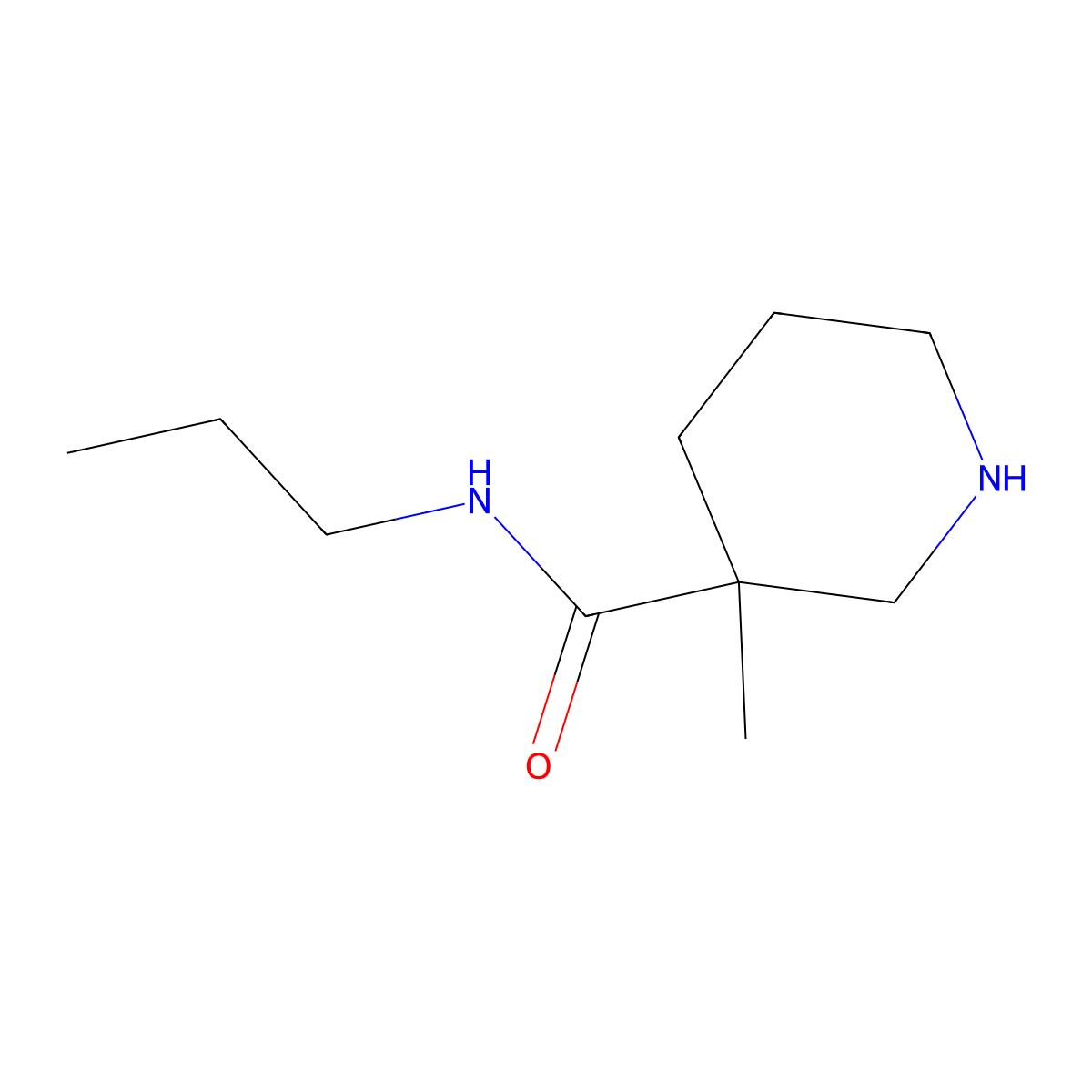 3-methyl-N-propylpiperidine-3-carboxamide molecular structure, CAS 1340203-08-8