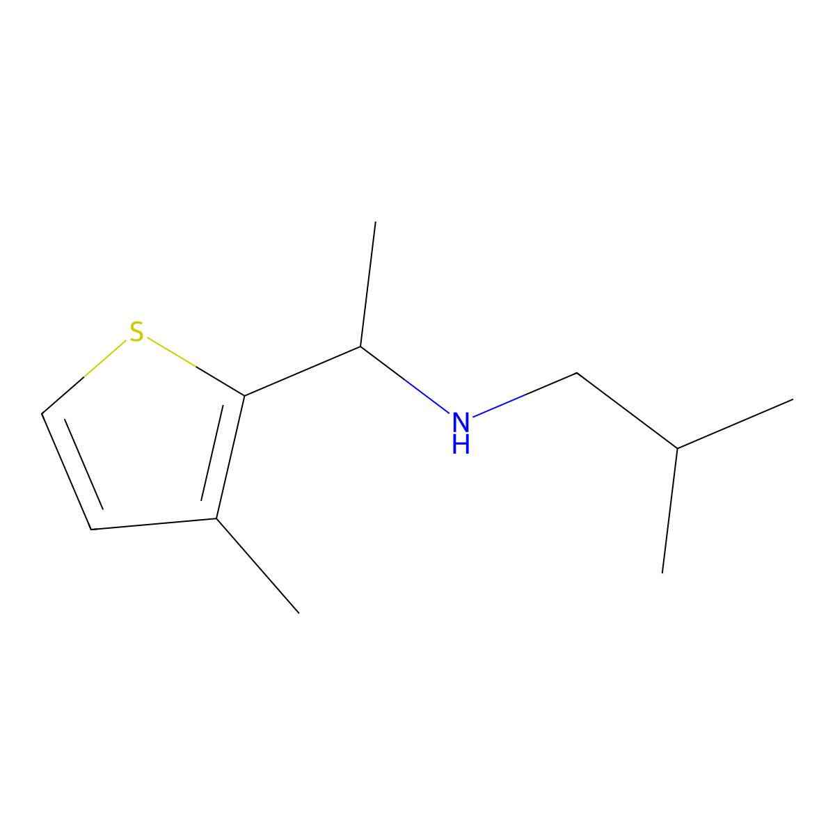 (2-Methylpropyl)[1-(3-methylthiophen-2-yl)ethyl]amine molecular structure, CAS 1340204-80-9