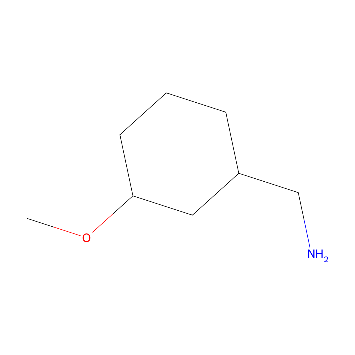 1-(3-Methoxycyclohexyl)methanamine molecular structure, CAS 1340206-53-2
