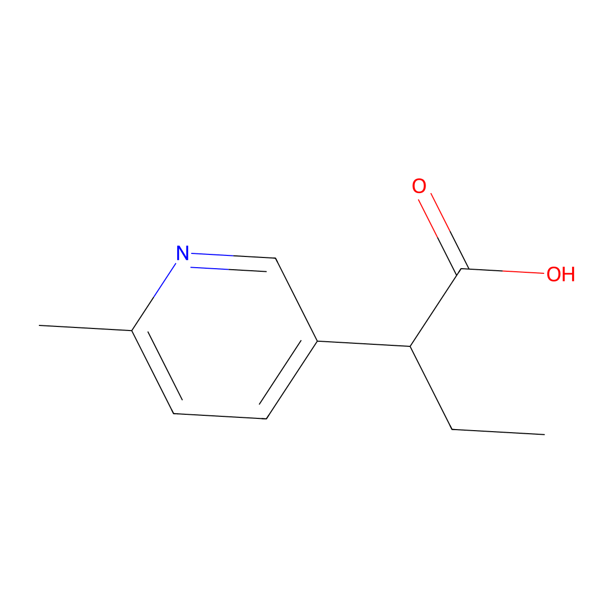 2-(6-Methylpyridin-3-yl)butanoic acid molecular structure, CAS 1340206-80-5