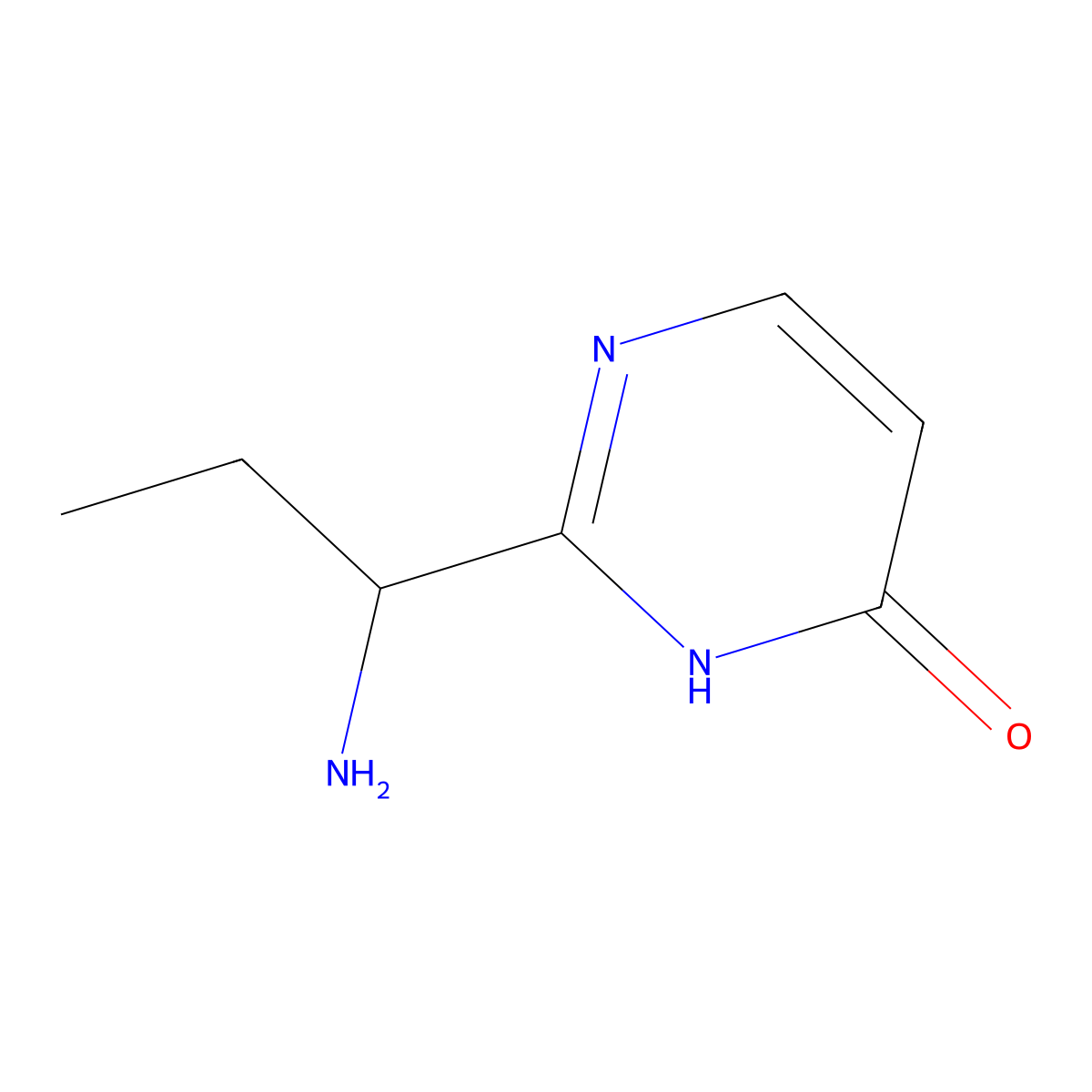 2-(1-Aminopropyl)-3,4-dihydropyrimidin-4-one molecular structure, CAS 1340207-46-6