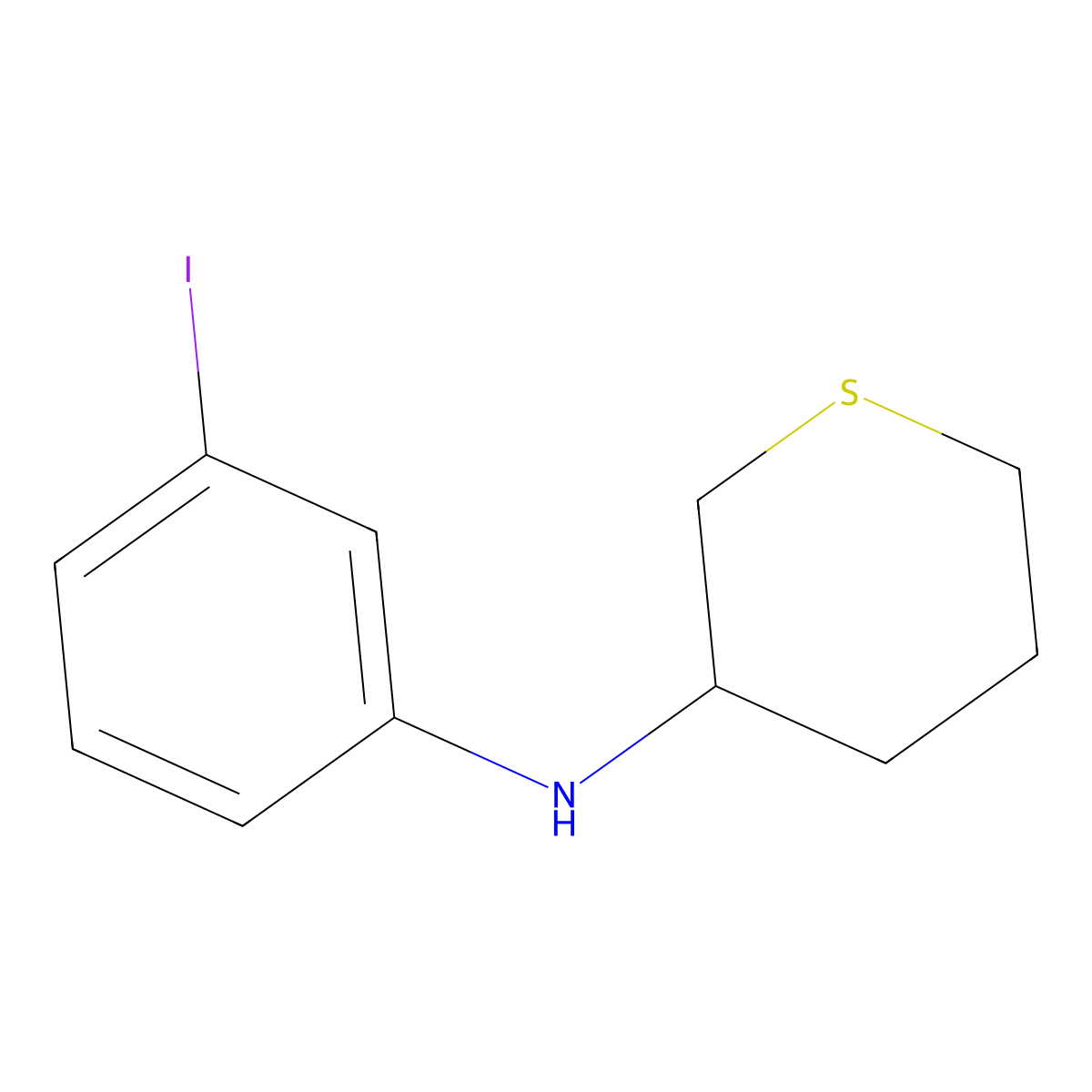 n-(3-Iodophenyl)tetrahydro-2h-thiopyran-3-amine molecular structure, CAS 1340207-79-5