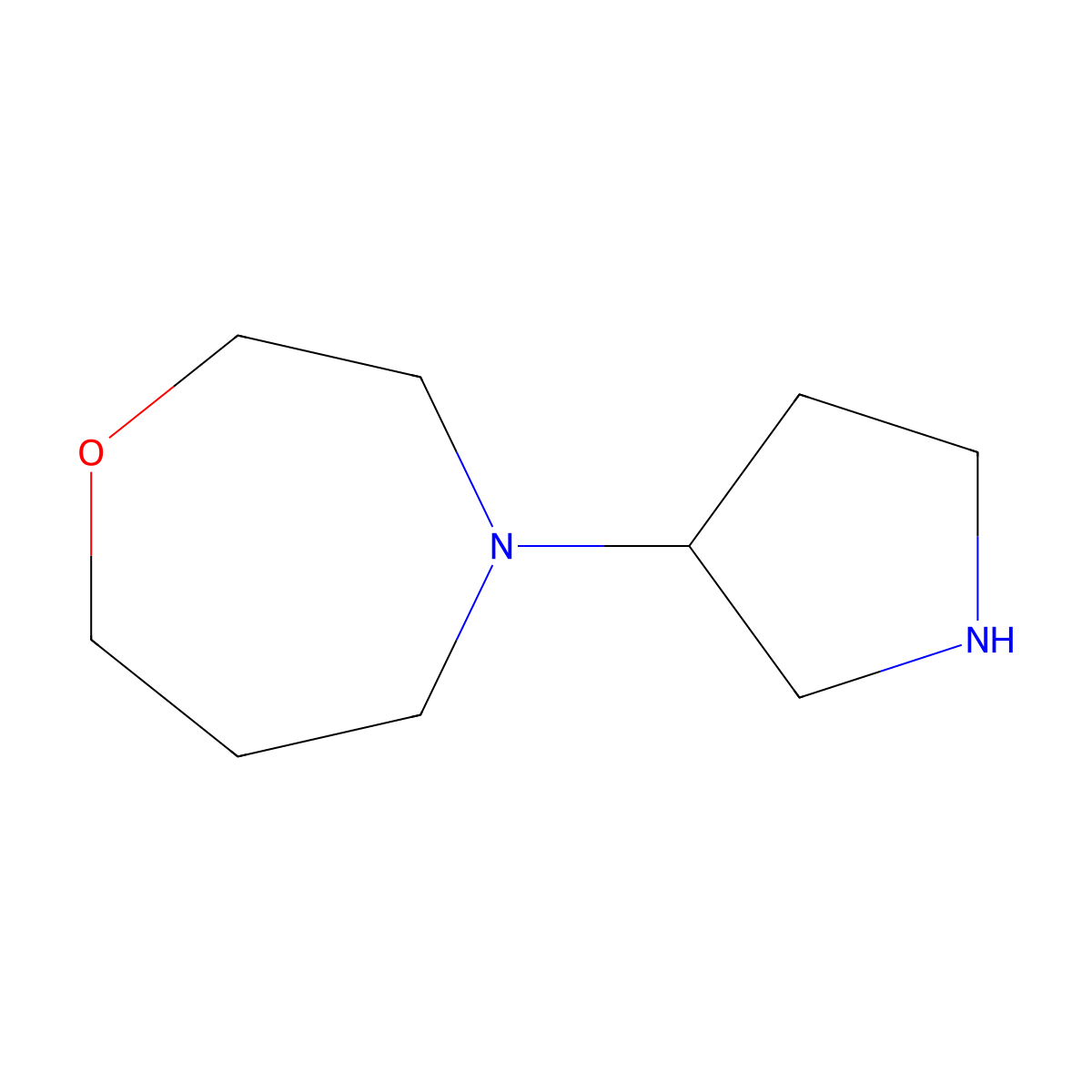 4-(Pyrrolidin-3-yl)-1,4-oxazepane molecular structure, CAS 1340208-11-8