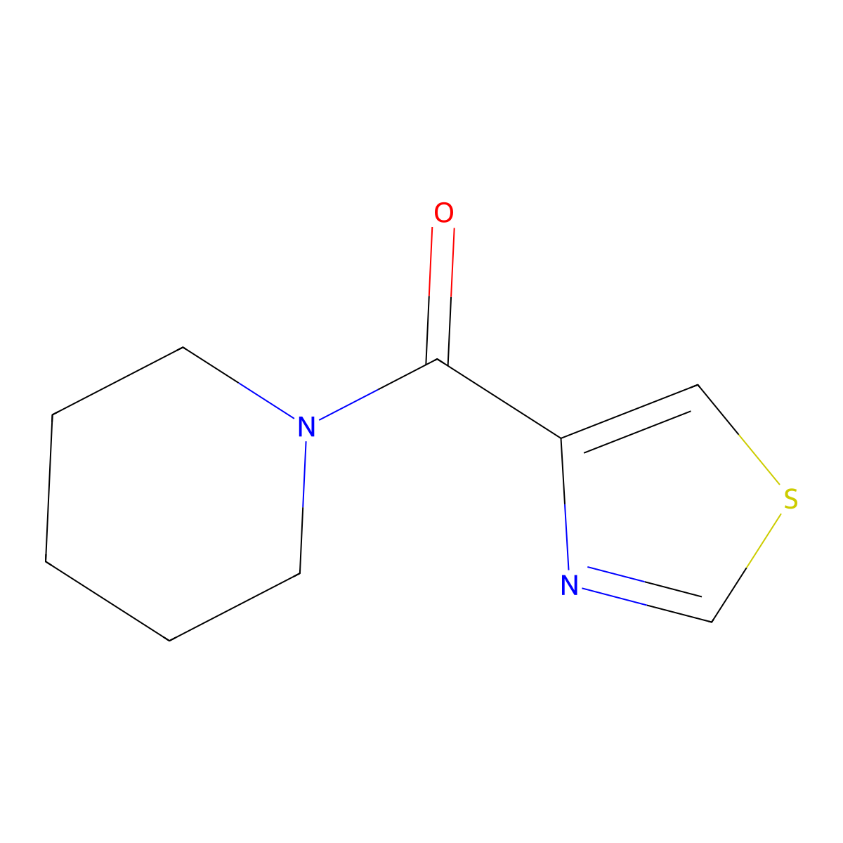 Piperidin-1-yl(thiazol-4-yl)methanone molecular structure, CAS 1340208-91-4