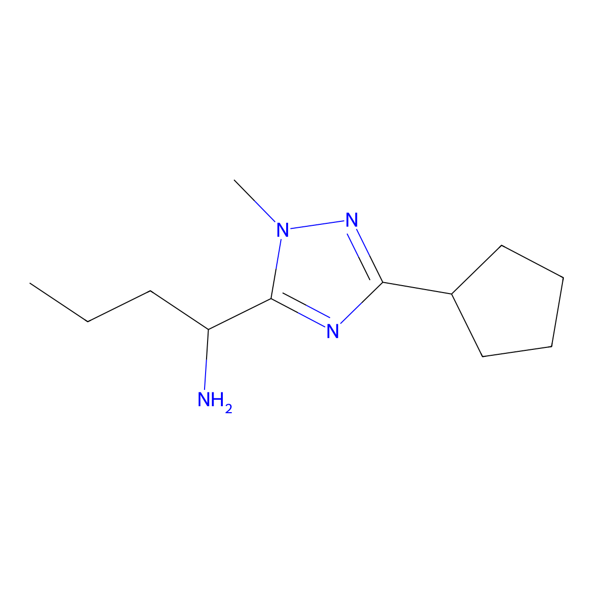1-(3-Cyclopentyl-1-methyl-1h-1,2,4-triazol-5-yl)butan-1-amine molecular structure, CAS 1340210-62-9