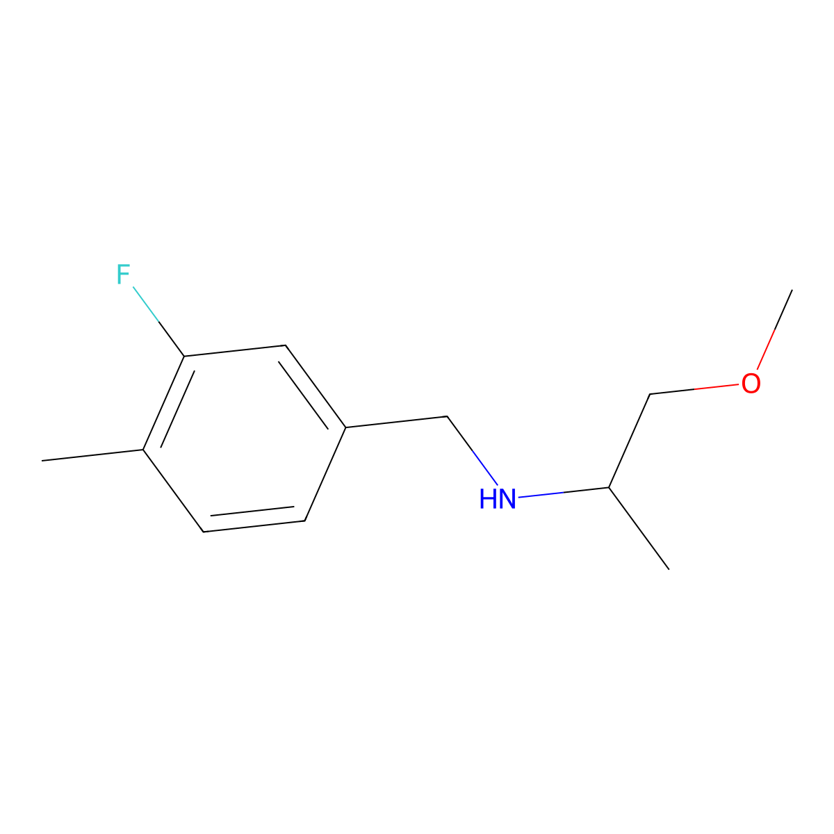 [(3-Fluoro-4-methylphenyl)methyl](1-methoxypropan-2-yl)amine molecular structure, CAS 1340211-49-5