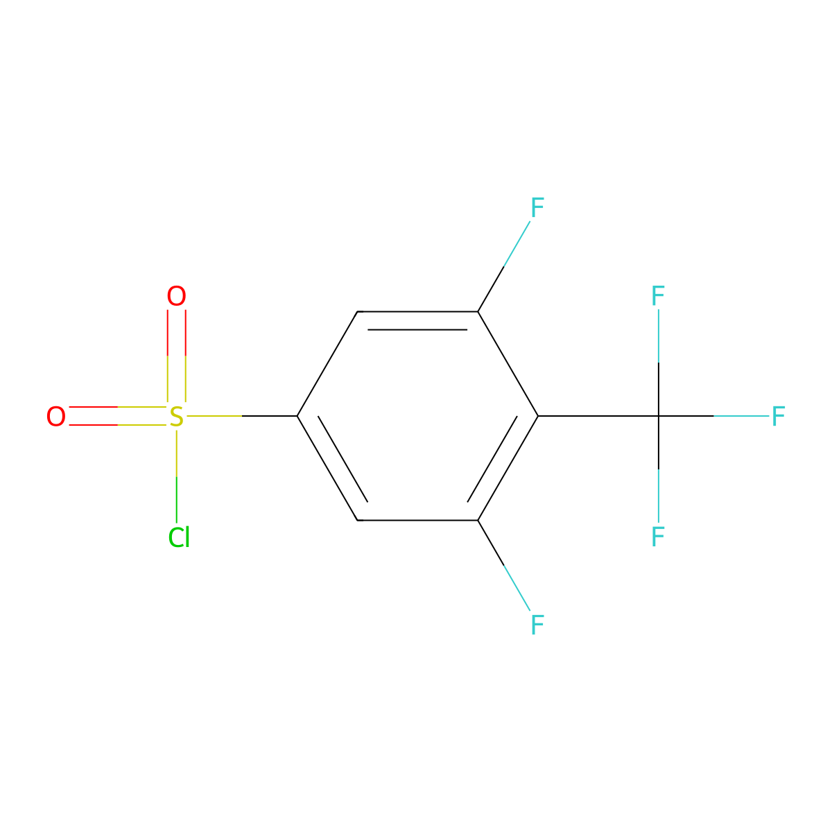 3,5-Difluoro-4-(trifluoromethyl)benzene-1-sulfonyl chloride molecular structure, CAS 1340212-34-1