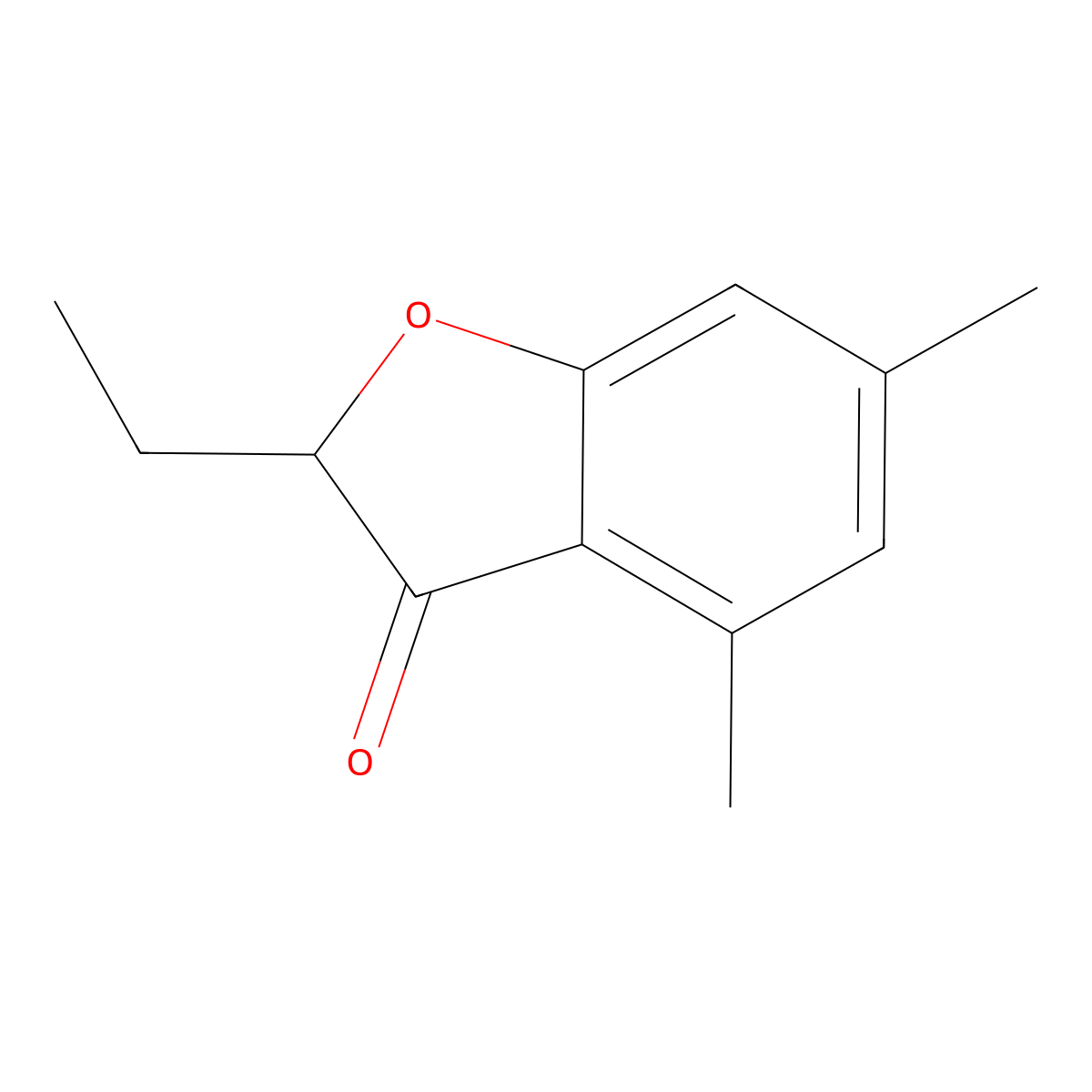 2-Ethyl-4,6-dimethyl-2,3-dihydro-1-benzofuran-3-one molecular structure, CAS 1340214-05-2