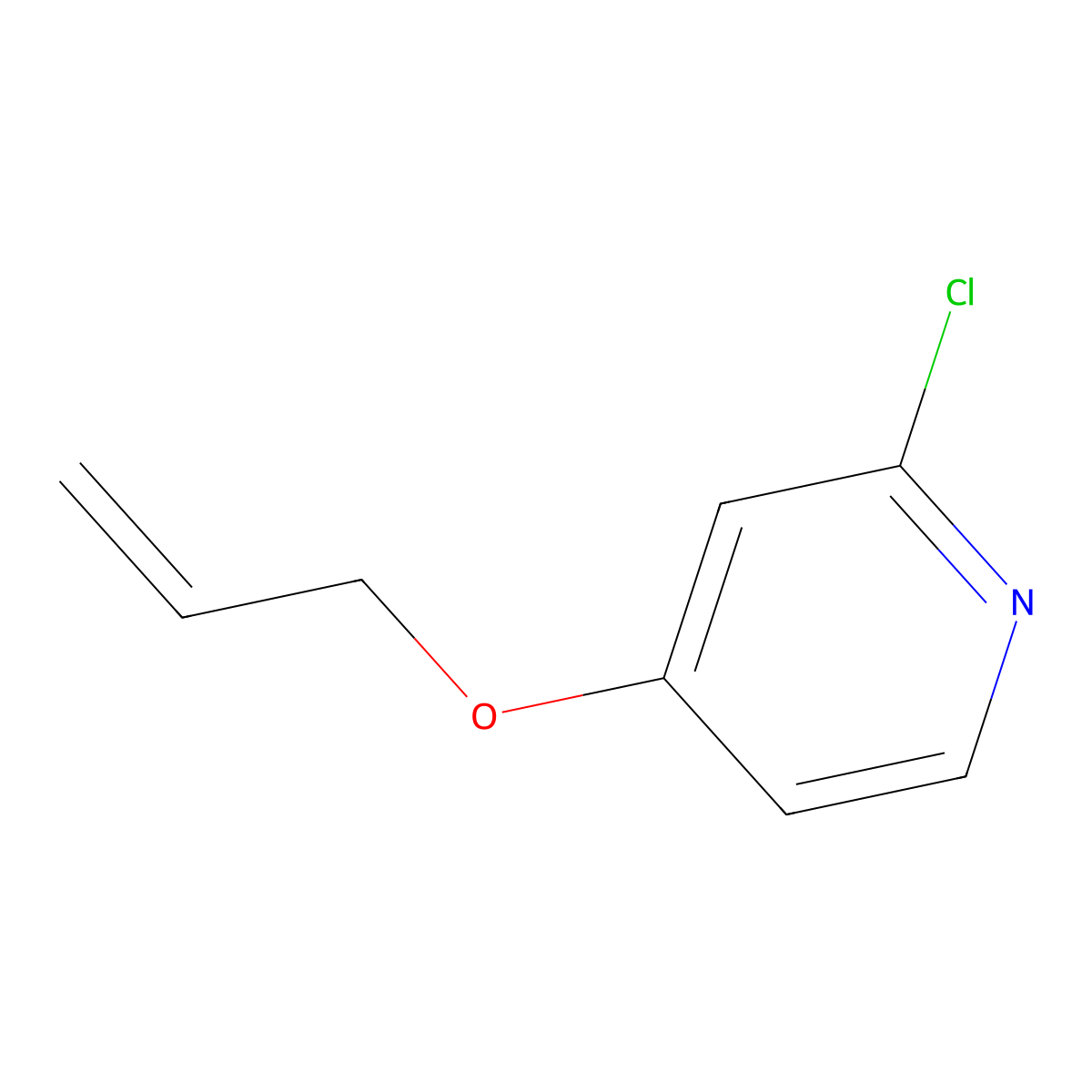 2-Chloro-4-(prop-2-en-1-yloxy)pyridine molecular structure, CAS 1340215-30-6