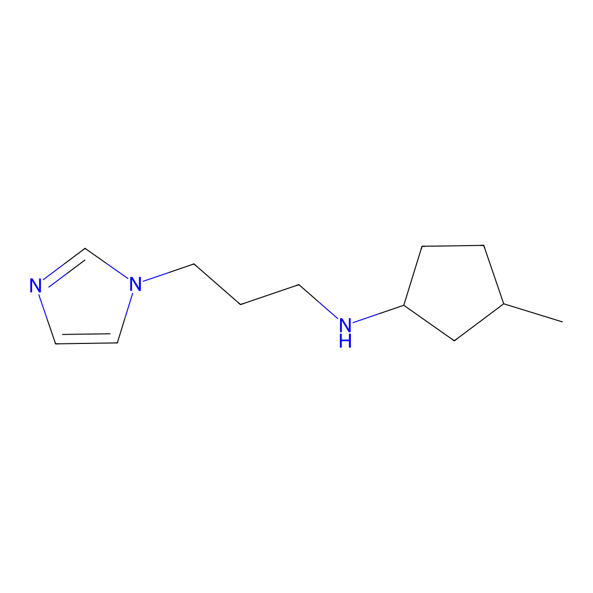 N-[3-(1H-Imidazol-1-yl)propyl]-3-methylcyclopentan-1-amine molecular structure, CAS 1340216-27-4