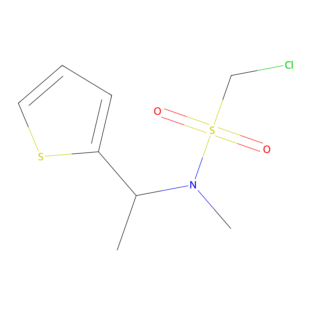 1-Chloro-n-methyl-n-(1-(thiophen-2-yl)ethyl)methanesulfonamide molecular structure, CAS 1340216-65-0