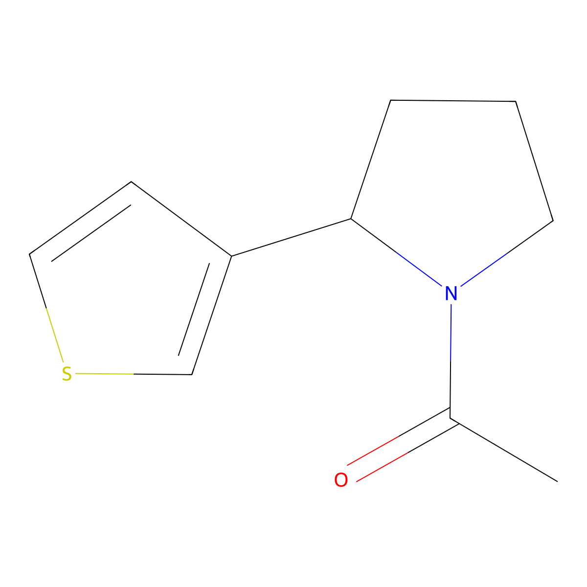 1-(2-(Thiophen-3-yl)pyrrolidin-1-yl)ethanone molecular structure, CAS 1340217-58-4