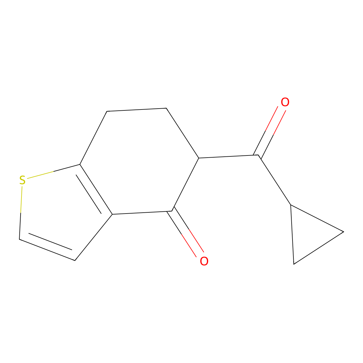 5-Cyclopropanecarbonyl-4,5,6,7-tetrahydro-1-benzothiophen-4-one molecular structure, CAS 1340218-08-7