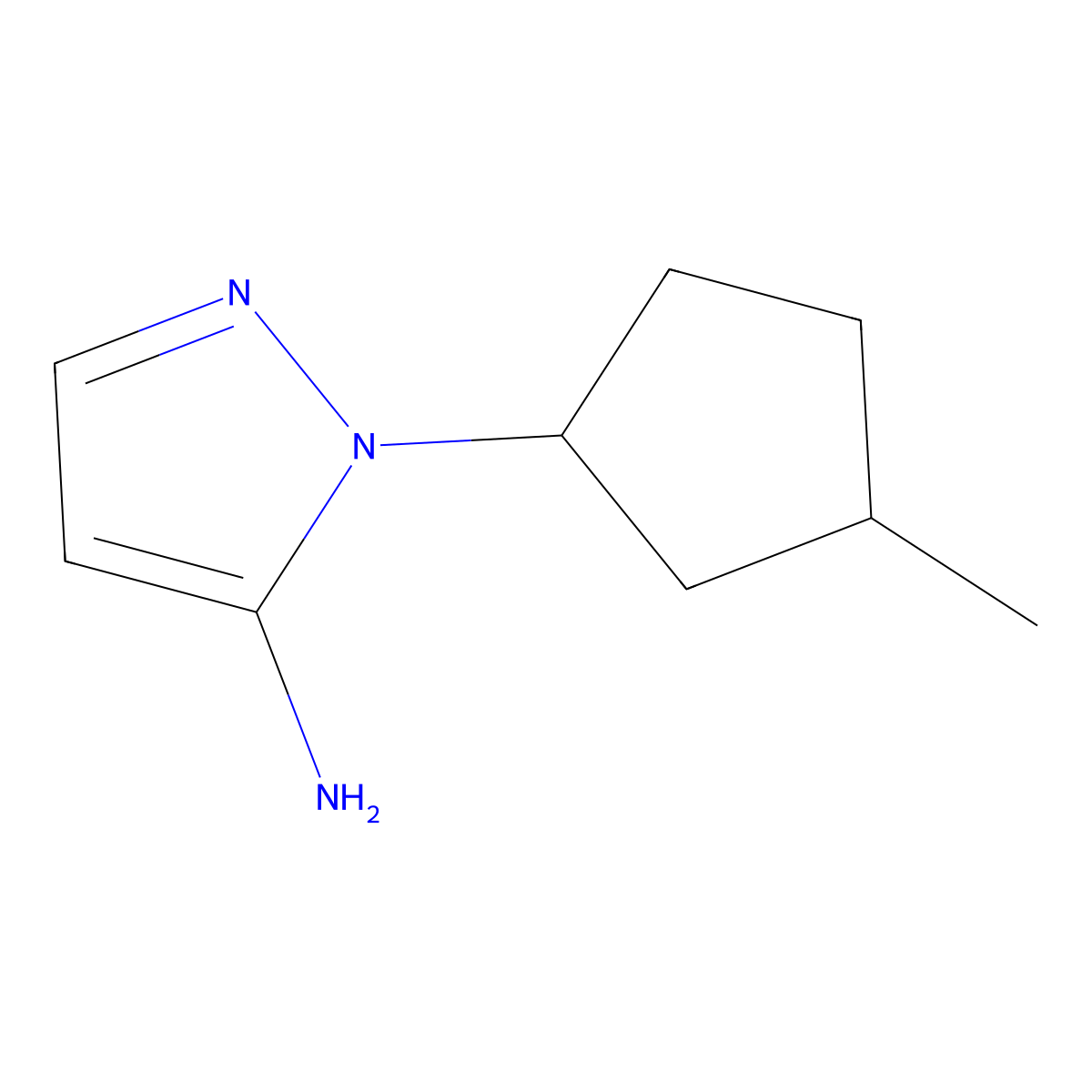 1-(3-Methylcyclopentyl)-1H-pyrazol-5-amine molecular structure, CAS 1340219-78-4