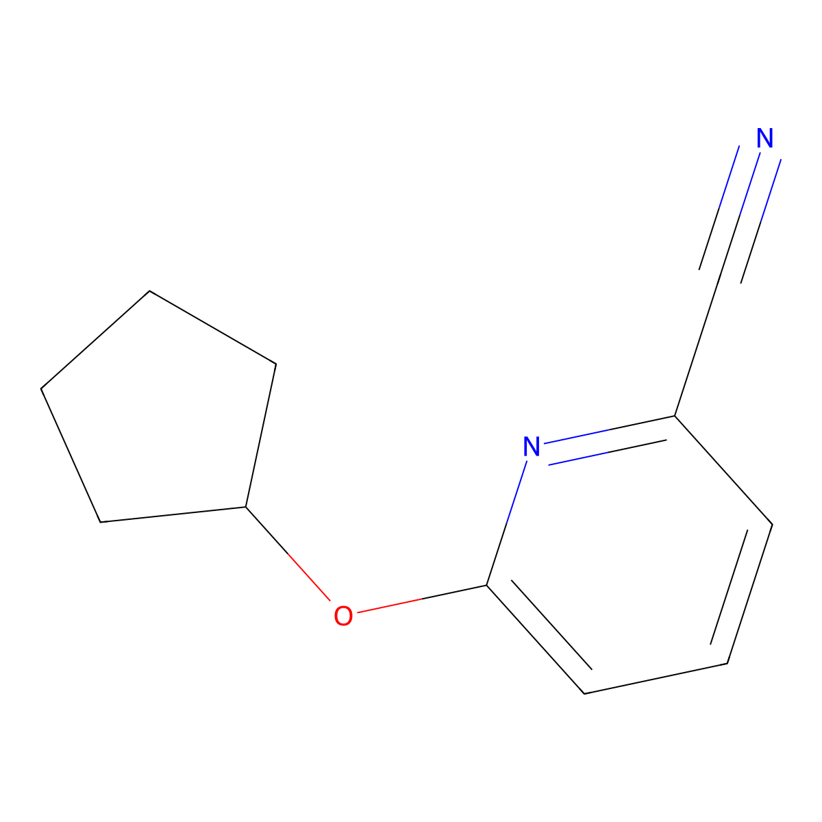 6-(Cyclopentyloxy)pyridine-2-carbonitrile molecular structure, CAS 1340220-86-1