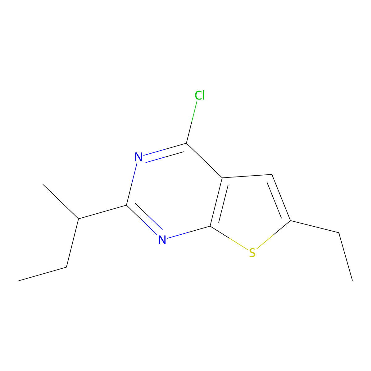 2-(Sec-butyl)-4-chloro-6-ethylthieno[2,3-d]pyrimidine molecular structure, CAS 1340221-66-0