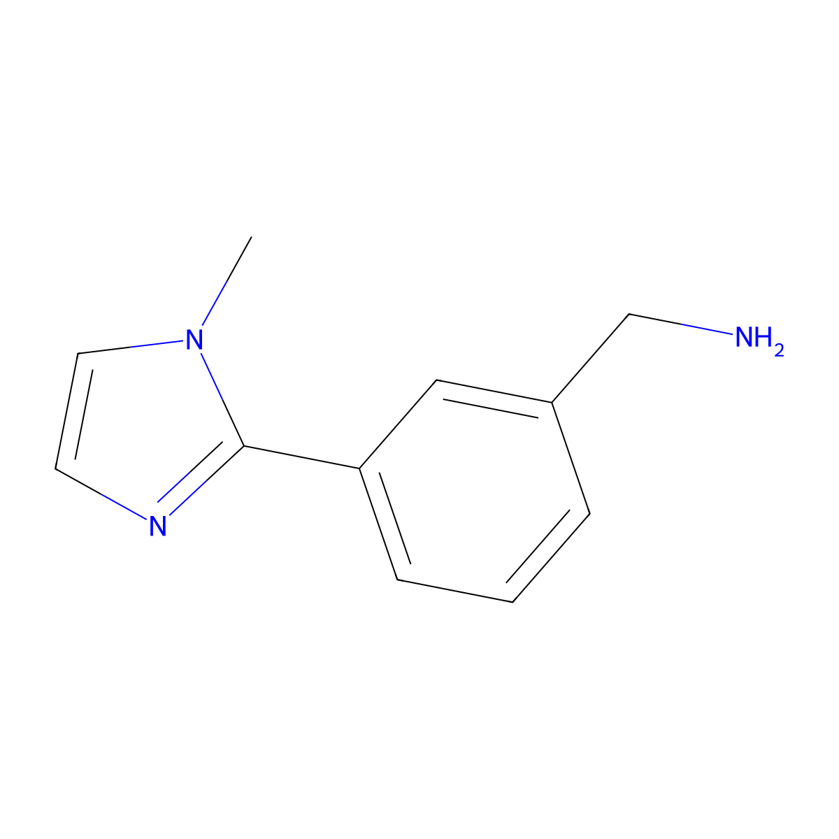 [3-(1-methyl-1H-imidazol-2-yl)phenyl]methanamine molecular structure, CAS 1340222-63-0