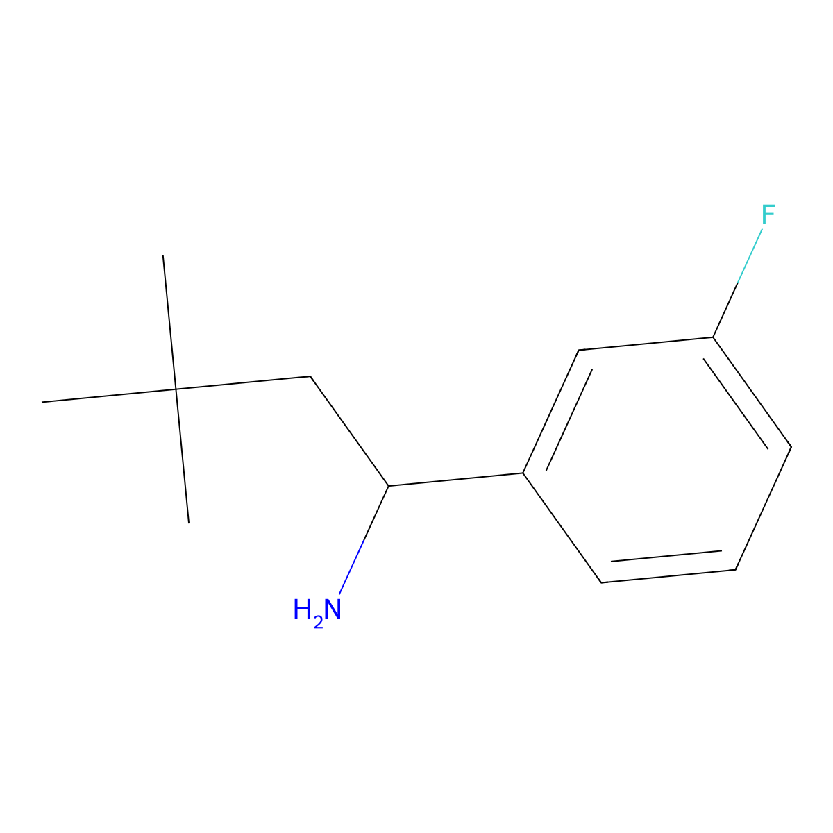1-(3-Fluorophenyl)-3,3-dimethylbutan-1-amine molecular structure, CAS 1340223-90-6