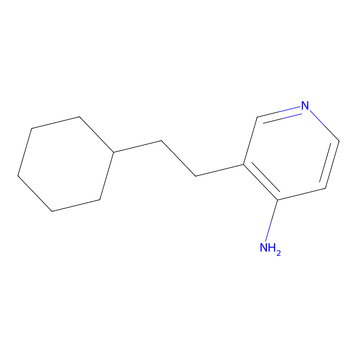 3-(2-Cyclohexylethyl)pyridin-4-amine molecular structure, CAS 1340228-83-2