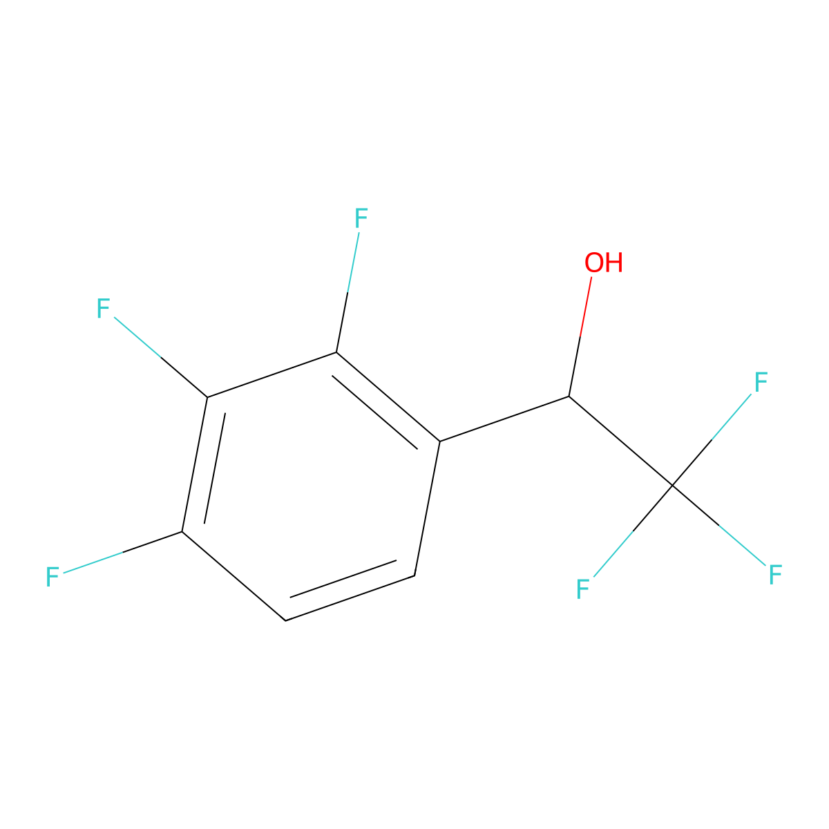 2,2,2-Trifluoro-1-(2,3,4-trifluorophenyl)ethan-1-ol molecular structure, CAS 1340229-89-1