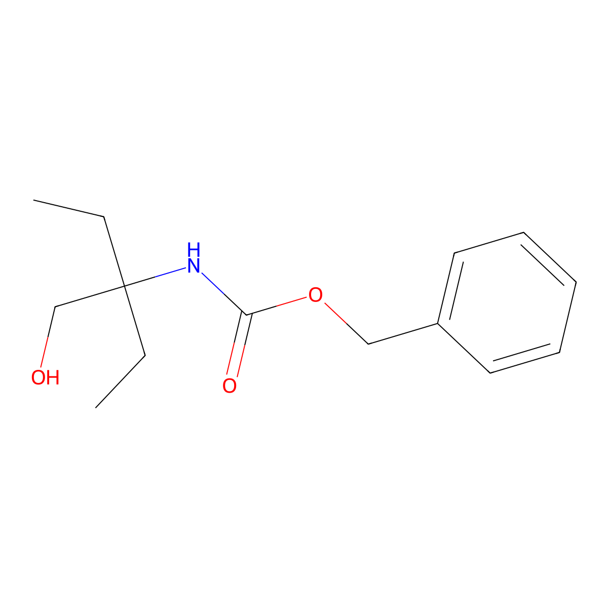 Benzyl (3-(hydroxymethyl)pentan-3-yl)carbamate molecular structure, CAS 1340230-83-2
