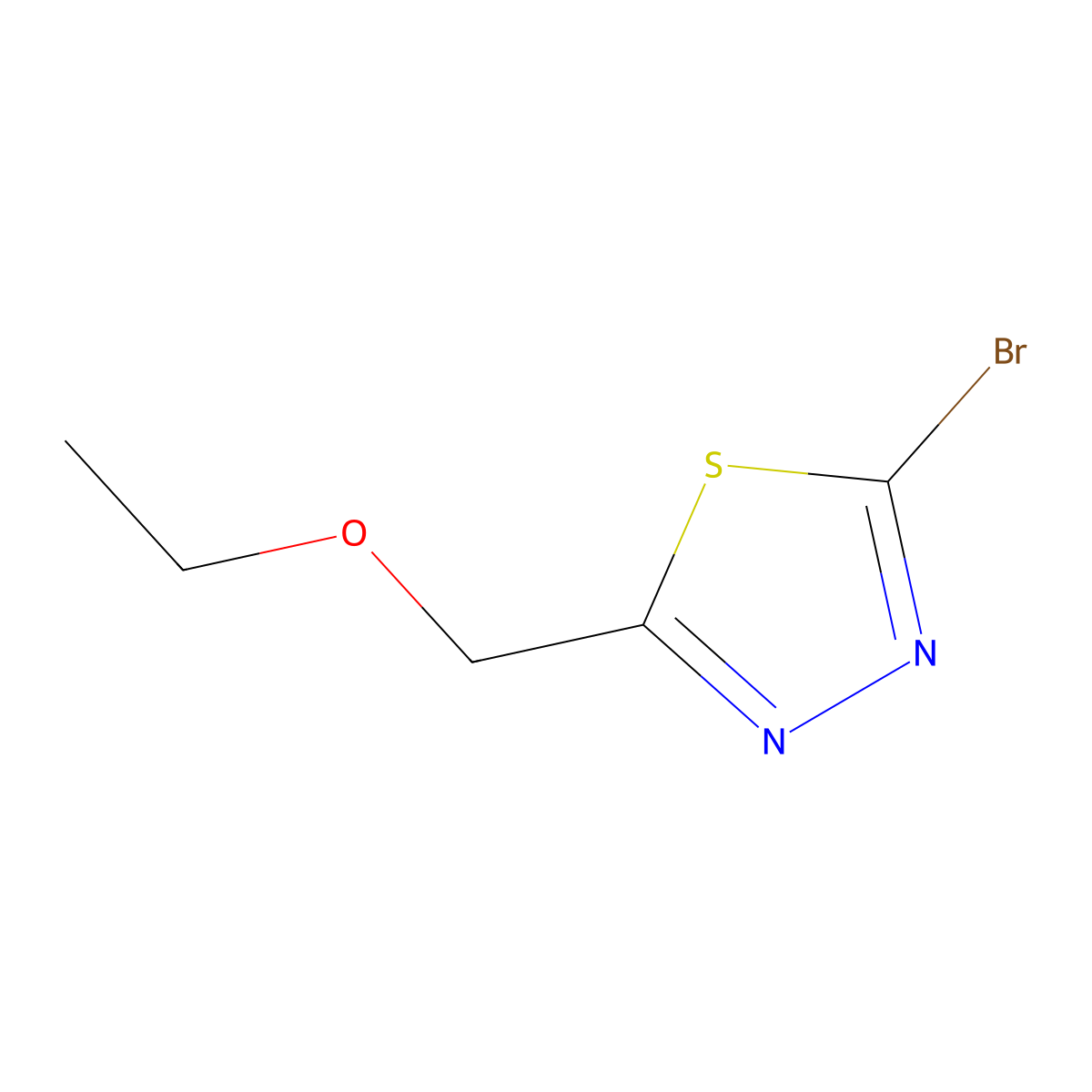 2-Bromo-5-(ethoxymethyl)-1,3,4-thiadiazole molecular structure, CAS 1340231-23-3